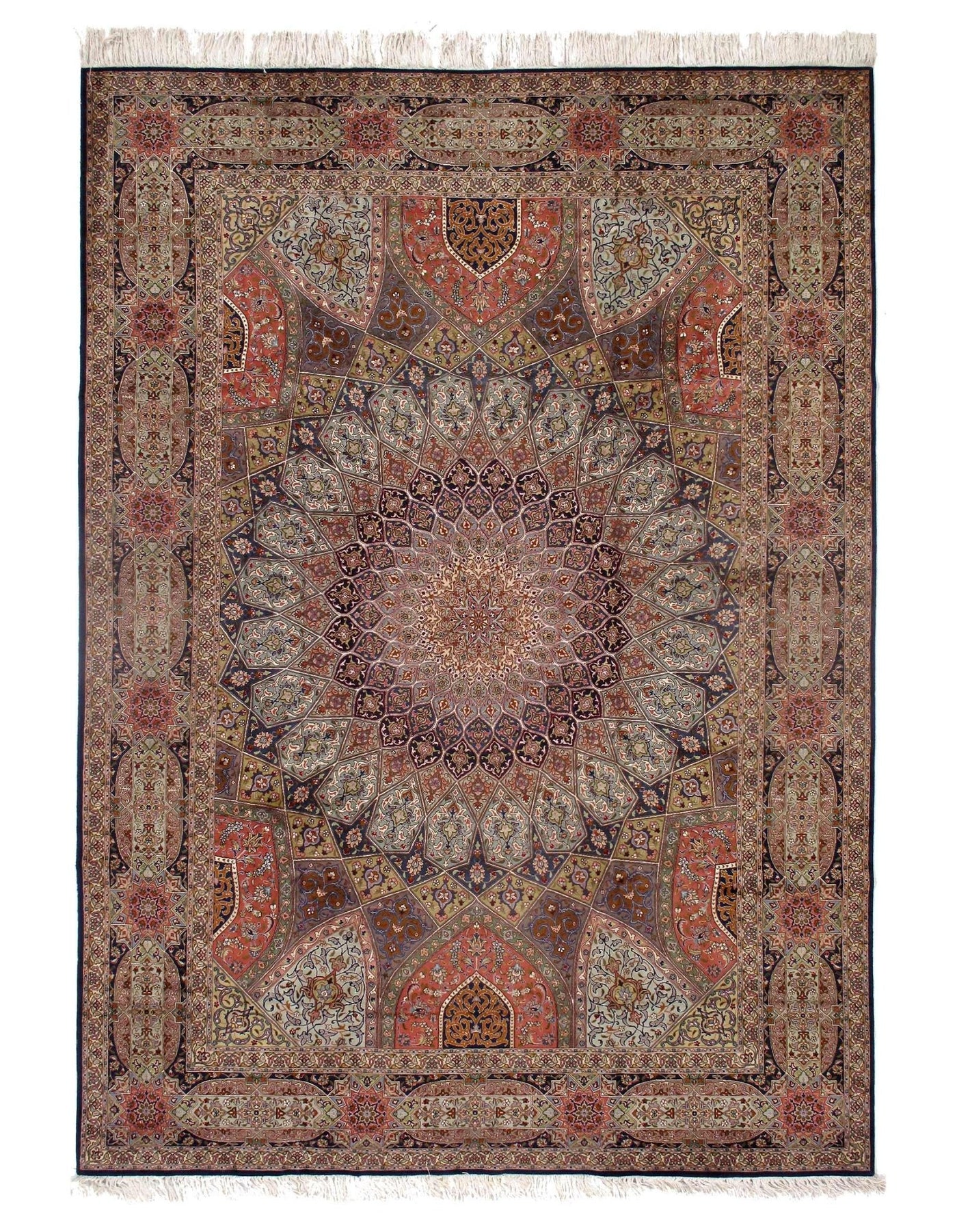 Canvello Fine silk & wool Silkroad Tabriz Rug - 7'11'x11'4" - Canvello