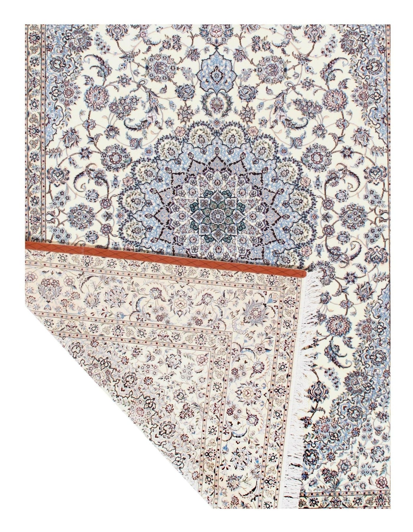 Canvello Fine Silkroad Nain 6 - Lines Lamb's Wool & Silk Rug - 8'2" X 11'6" - Canvello