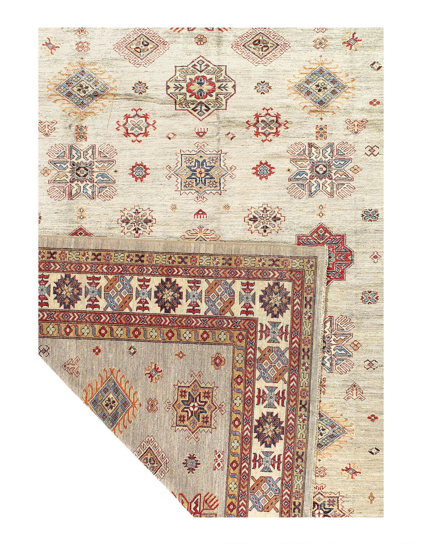 Canvello Fine Super Kazak Lamb's Wool Rug - 8' X 11' - Canvello