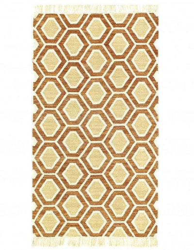 Canvello Flat Weave Beige/Tan Area Rug - 5'2" x 2'10" - Canvello