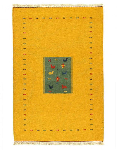 Canvello Flat Weave hand Knotted Sumak Rug - 4' X 6'