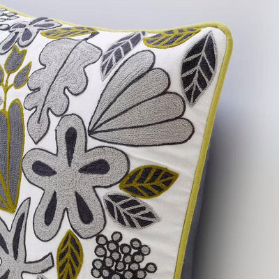 Canvello Floral Hand Embroidered Pillows | 20 X 20 in (50 X 50 cm) - Canvello