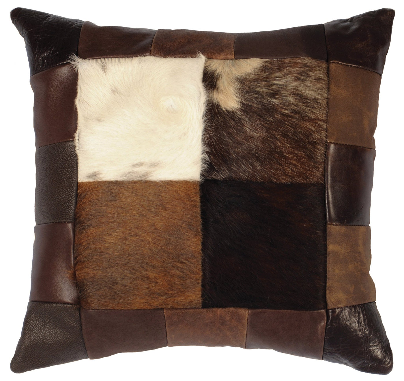 Canvello Four Square Leather Pillow (16"x16") - Canvello