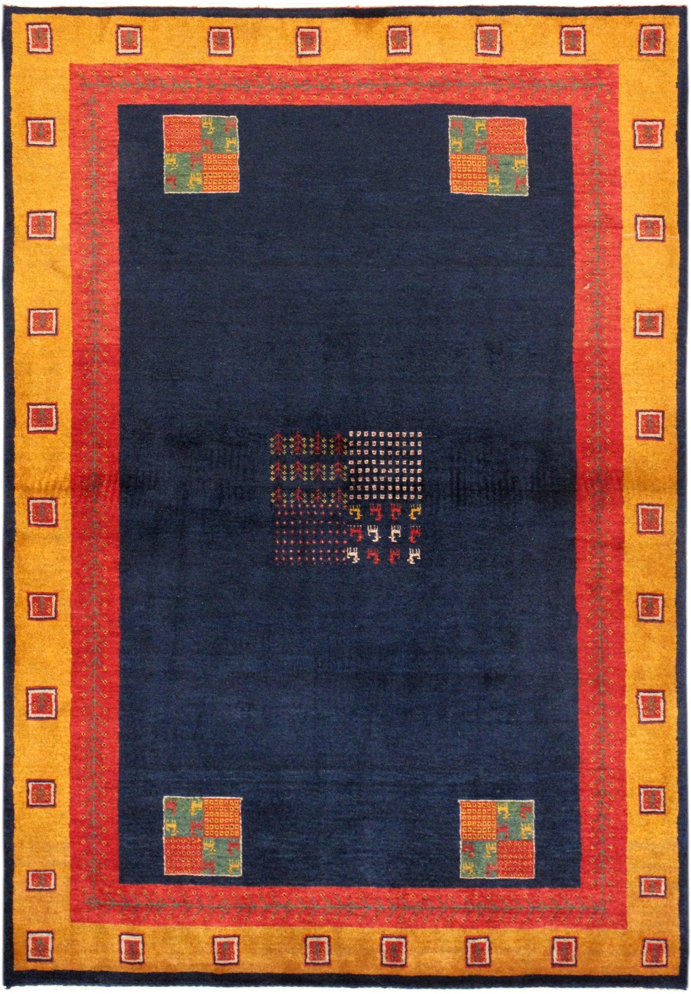 Canvello Gabbeh Blue Area Rugs For Living Room - 4' X 5'11"