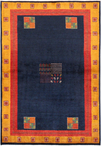 Canvello Gabbeh Blue Area Rugs For Living Room - 4' X 5'11" - Canvello