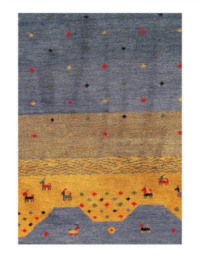 Canvello Gabbeh Brown And Grey Rug - 6'9 X 8'9" - Canvello