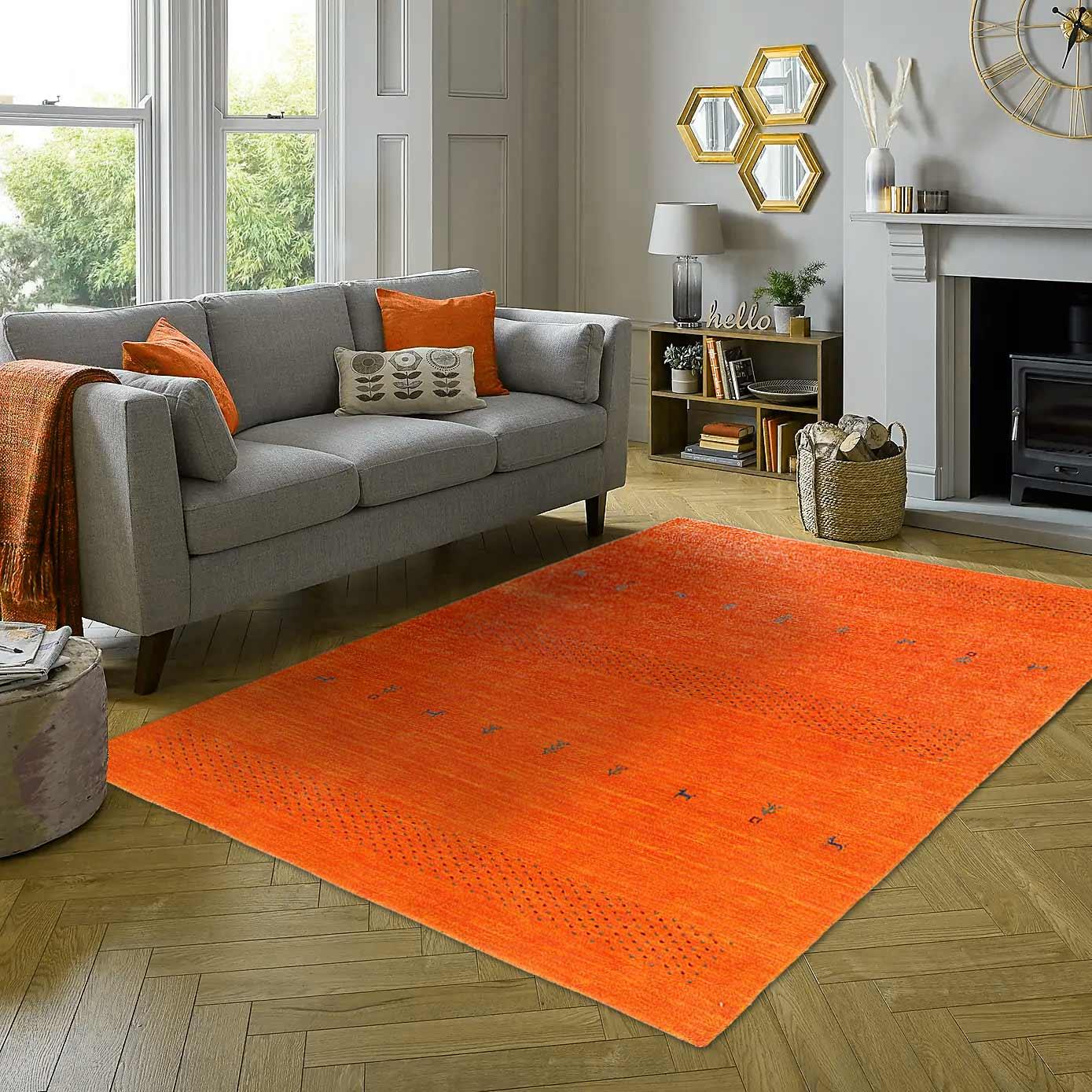 Canvello Gabbeh Burnt Orange Area Rug - 5' X 7'1'' - Canvello