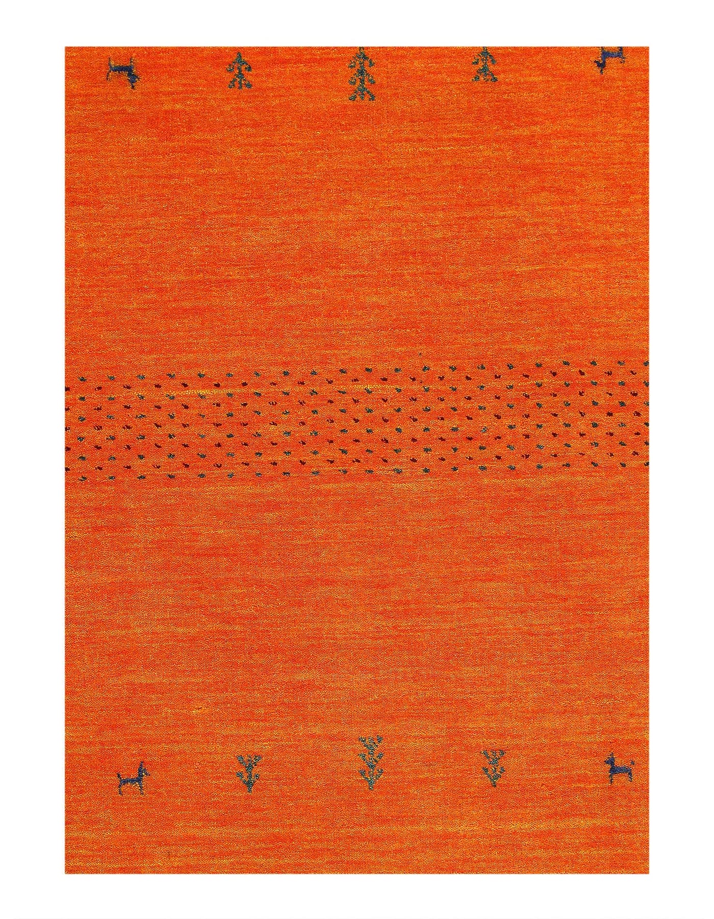 Canvello Gabbeh Burnt Orange Area Rug - 5' X 7'1'' - Canvello