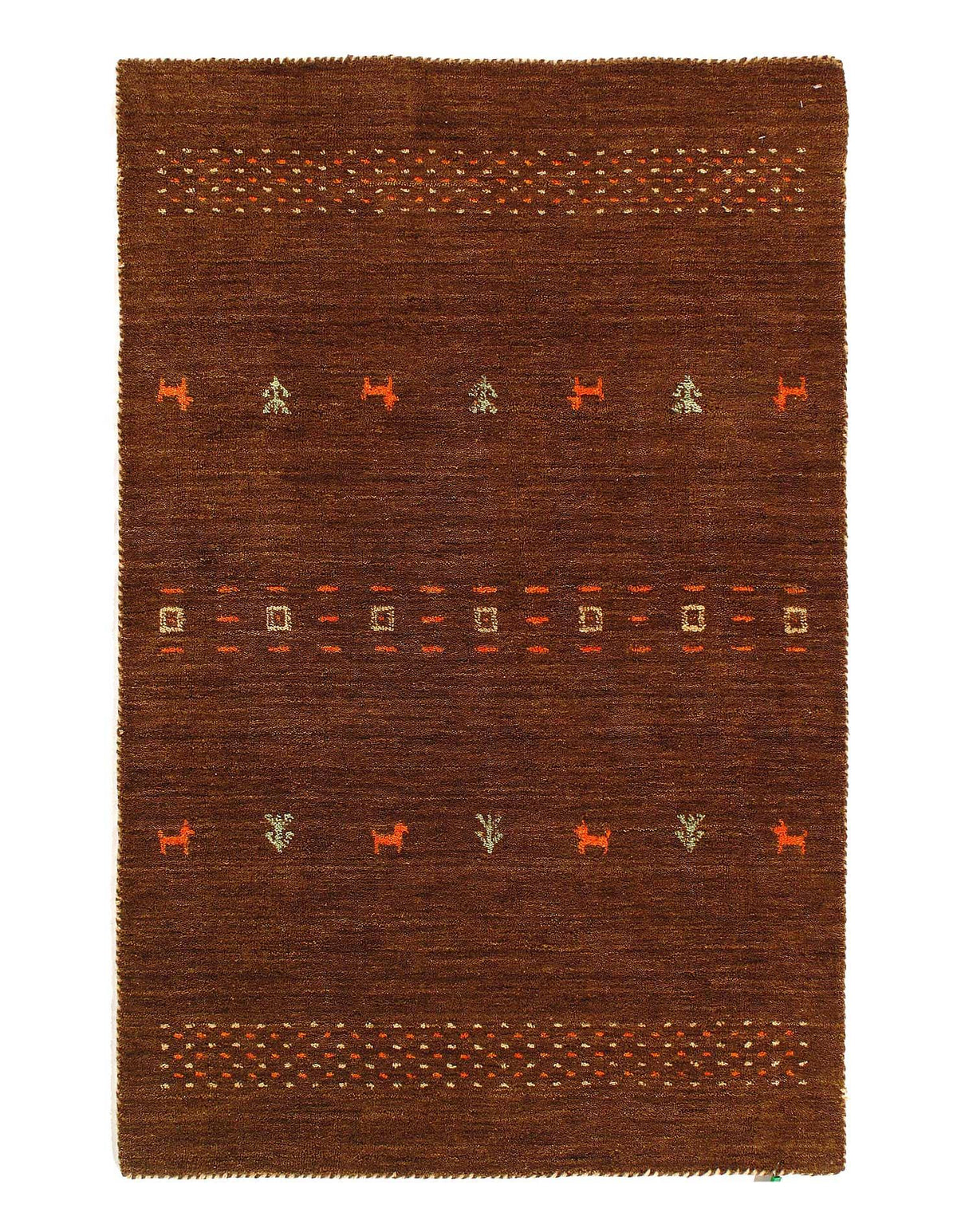 Alfombra Canvello Gabbeh Marrón Oscuro - 3' X 4'9'' 