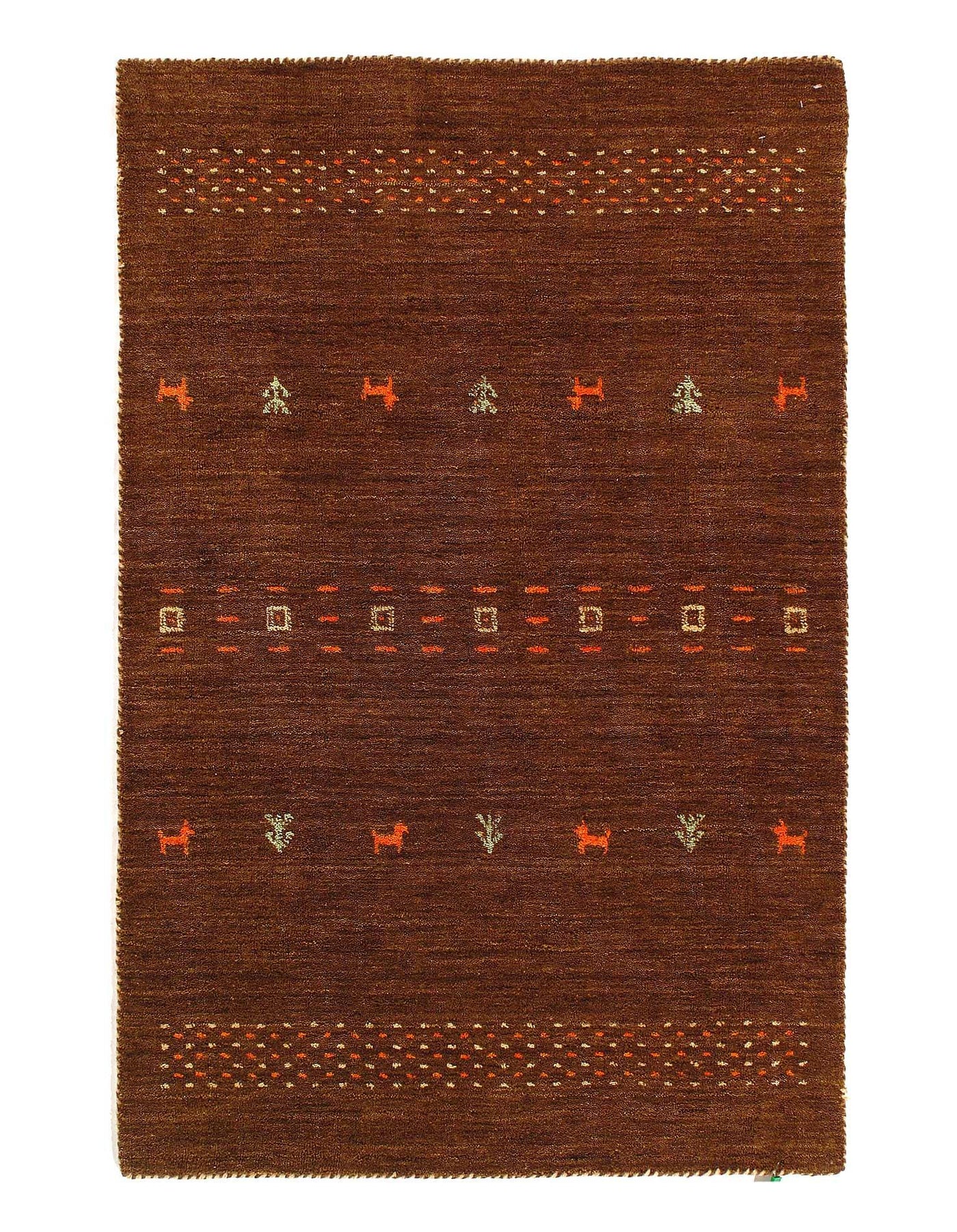 Canvello Gabbeh Dark Brown Area Rug - 3' X 4'9'' - Canvello