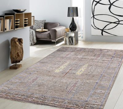 Canvello Gabbeh Hand-Knotted Silk Area Rug- 5'8" X 7'9"
