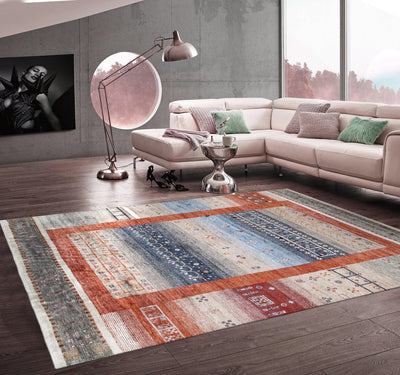 Canvello Gabbeh Hand - Knotted Silk Area Rug - 5'8" X 7'11" - Canvello