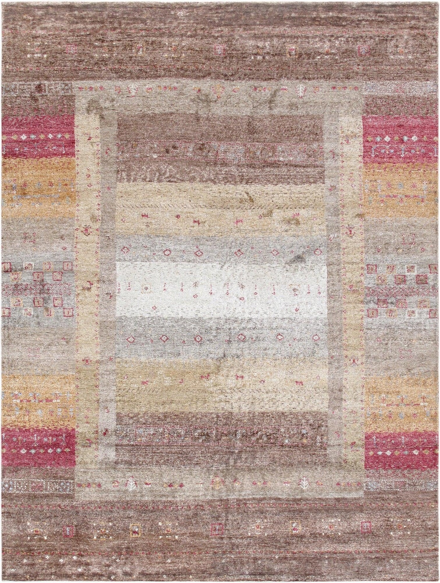 Canvello Gabbeh Hand - Knotted Silk Area Rug - 5'9" X 7'9" - Canvello