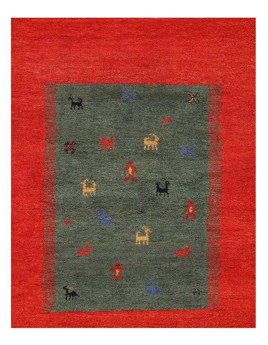 Canvello Gabbeh Large Red Area Rug - 8'2'' X 9'11'' - Canvello