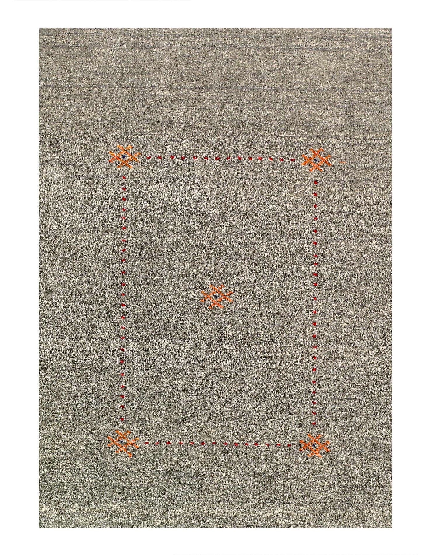 Canvello Gabbeh Olive Green Rug - 5'4'' X 7'8'' - Canvello