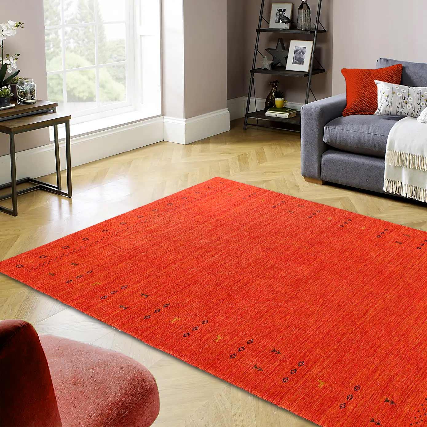 Canvello Gabbeh Orange Area Rugs - 5'5'' X 7'8'' - Canvello