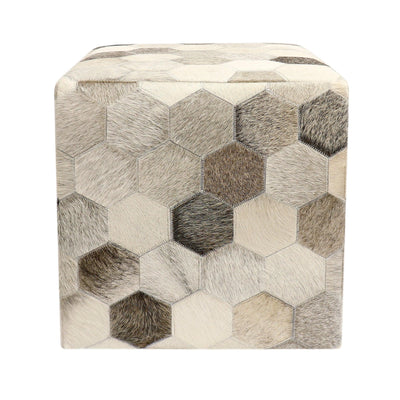 Canvello Galaxy Cowhide Pouf Ottoman - Canvello