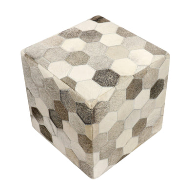 Canvello Galaxy Cowhide Pouf Ottoman - Canvello