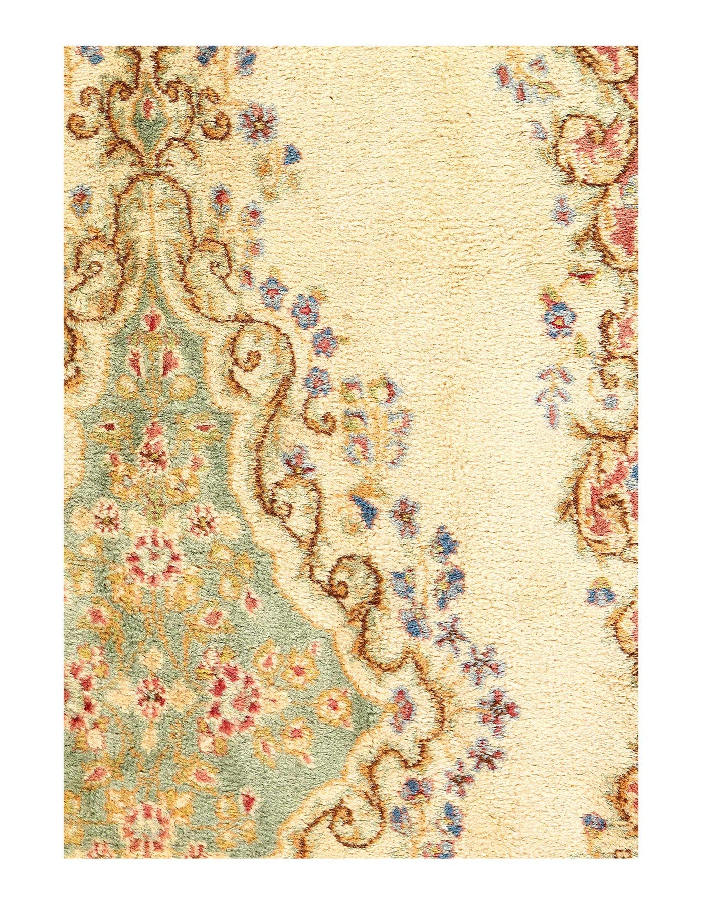 Canvello Gallery Size Kerman Gold And Ivory Rug - 5' X 15'