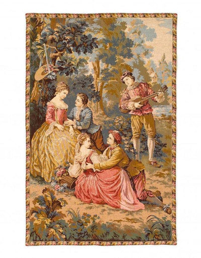 Genre Tapestry Landscape Romantic Vintage 2'8'' X 4'2''