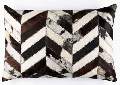 Canvello Genuine Cowhide Leather Decorative Throw Pillows - Handmade Patchwork Boho Accent Pillows For Sofa, Couch, Bed, Chair - Western Southwestern Farmhouse Pillow Covers With Feather Down Insert Included - Canvello