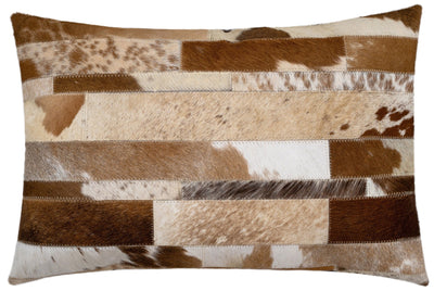 Canvello Genuine Cowhide Leather Decorative Throw Pillows - Handmade Patchwork Boho Accent Pillows For Sofa, Couch, Bed, Chair - Western Southwestern Farmhouse Pillow Covers With Feather Down Insert Included) - Canvello