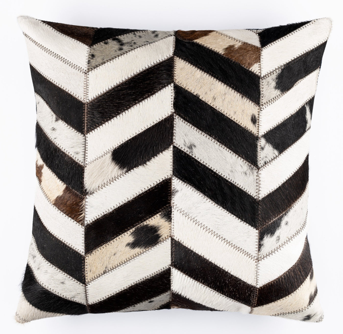 Canvello Genuine Cowhide Leather Decorative Throw Pillows - Handmade Patchwork Boho Accent Pillows For Sofa, Couch, Bed, Chair - Western Southwestern Farmhouse Pillow Covers With Feather Down Insert Included - Canvello