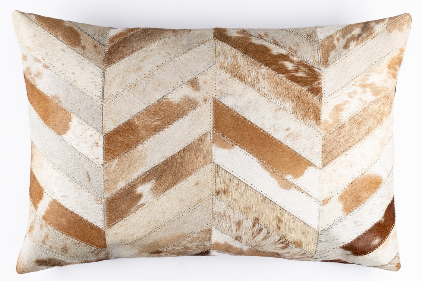 Canvello Genuine Cowhide Leather Decorative Throw Pillows - Handmade Patchwork Boho Accent Pillows For Sofa, Couch, Bed, Chair - Western Southwestern Farmhouse Pillow Covers With Feather Down Insert Included - Canvello