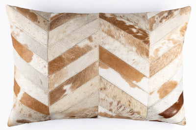 Canvello Genuine Cowhide Leather Decorative Throw Pillows - Handmade Patchwork Boho Accent Pillows For Sofa, Couch, Bed, Chair - Western Southwestern Farmhouse Pillow Covers With Feather Down Insert Included - Canvello