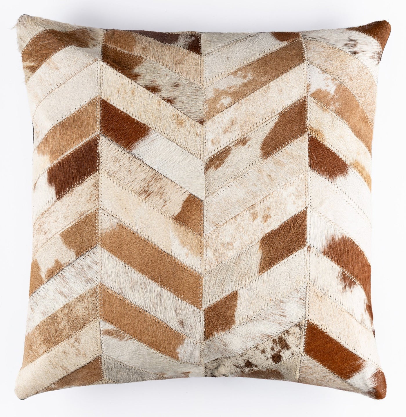 Canvello Genuine Cowhide Leather Decorative Throw Pillows - Handmade Patchwork Boho Accent Pillows For Sofa, Couch, Bed, Chair - Western Southwestern Farmhouse Pillow Covers With Feather Down Insert Included - Canvello