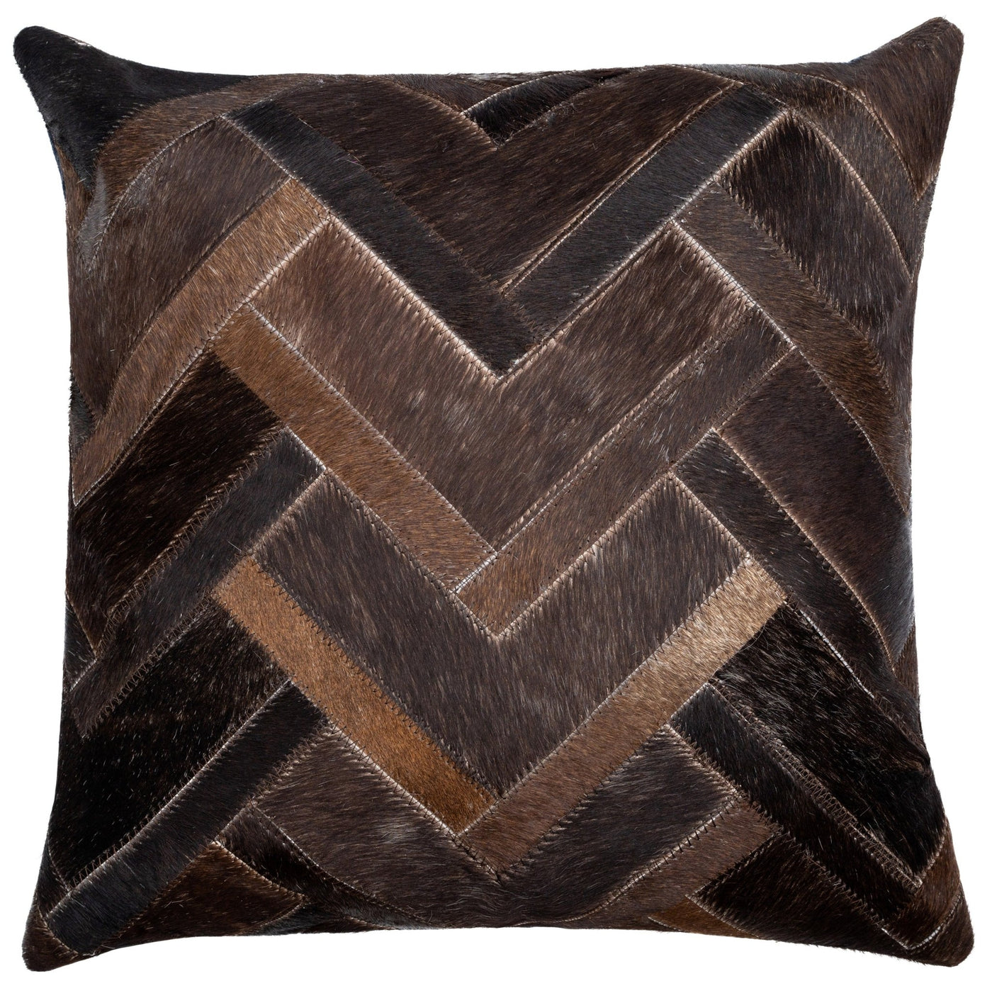 Canvello Genuine Cowhide Leather Decorative Throw Pillows - Handmade Patchwork Boho Accent Pillows For Sofa, Couch, Bed, Chair - Western Southwestern Farmhouse Pillow Covers With Feather Down Insert Included) - Canvello