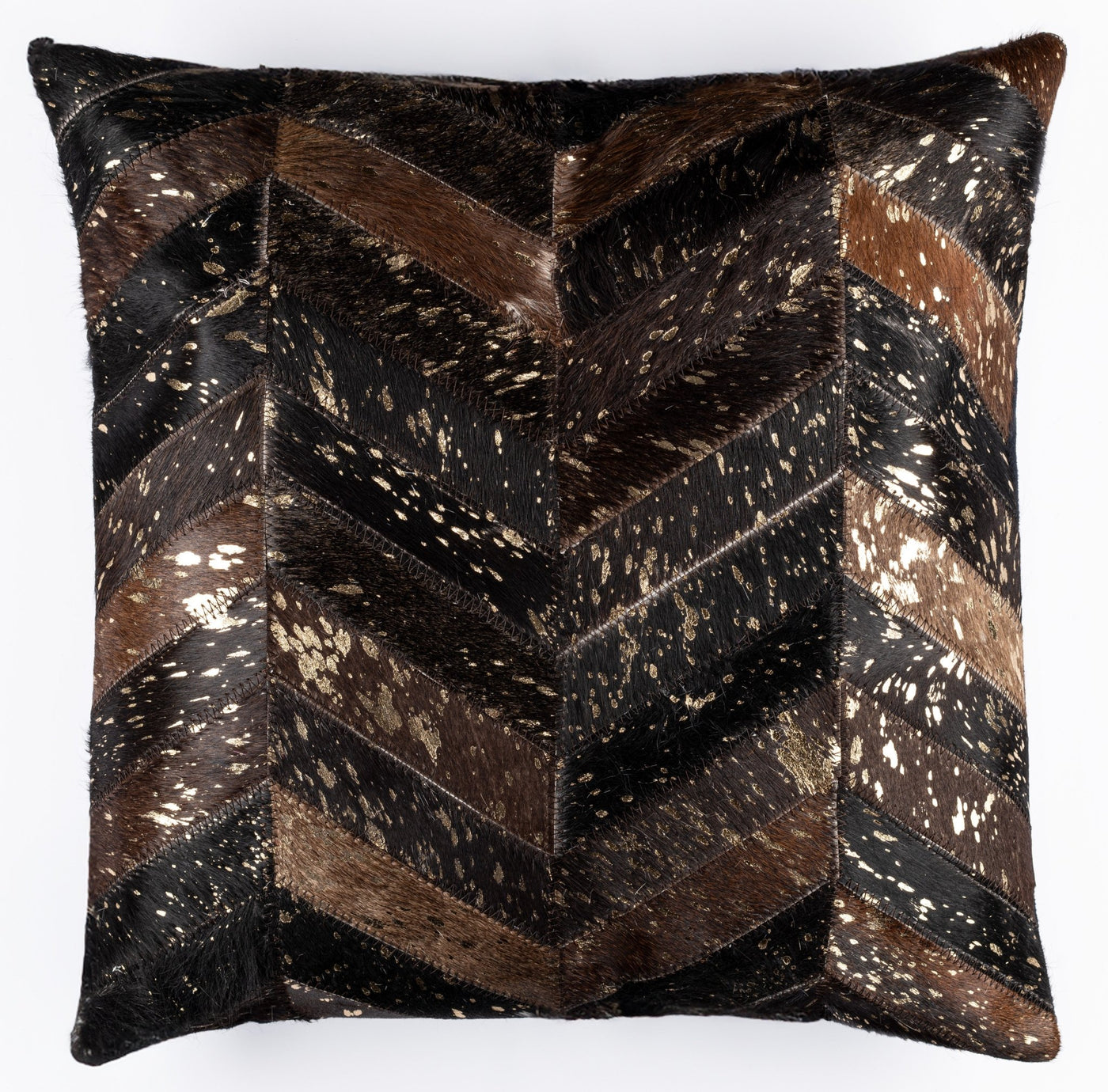 Canvello Genuine Cowhide Leather Decorative Throw Pillows - Handmade Patchwork Boho Accent Pillows For Sofa, Couch, Bed, Chair - Western Southwestern Farmhouse Pillow Covers With Feather Down Insert Included - Canvello