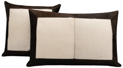 Canvello Genuine Cowhide Leather Decorative Throw Pillows - Handmade Patchwork Boho Accent Pillows For Sofa, Couch, Bed, Chair - Western Southwestern Farmhouse Pillow Covers With Feather Down Insert Included) - Canvello