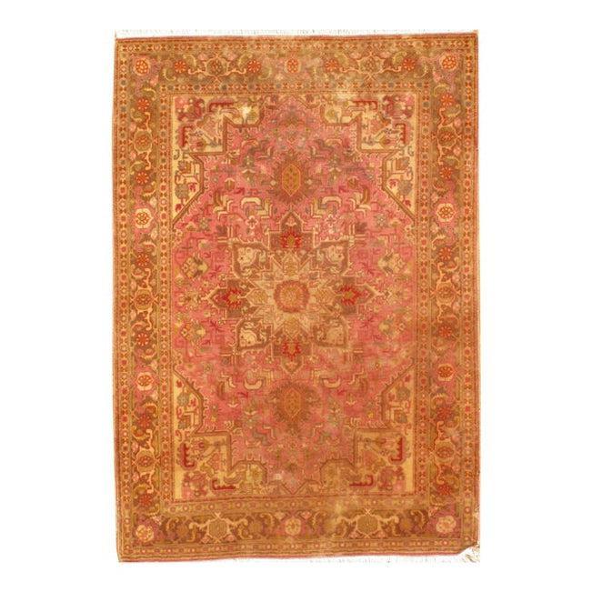 Genuine Fine Persian Tabriz Heriz Design Silk & Wool Pile Rug - 3'4" X 4'10"