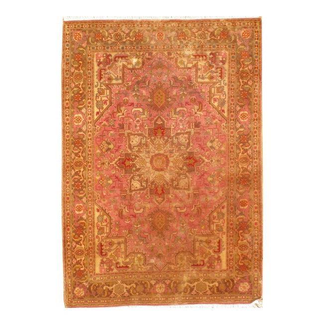 Canvello Genuine Fine Silkroad Tabriz Heriz Design Silk & Wool Pile Rug - 3'4" X 4'10" - Canvello