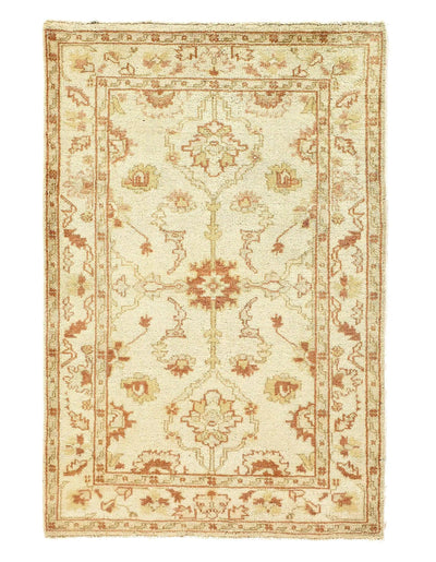 Genuine Oushak Design Hand-Knotted Rug - 3'1" X 4'7"