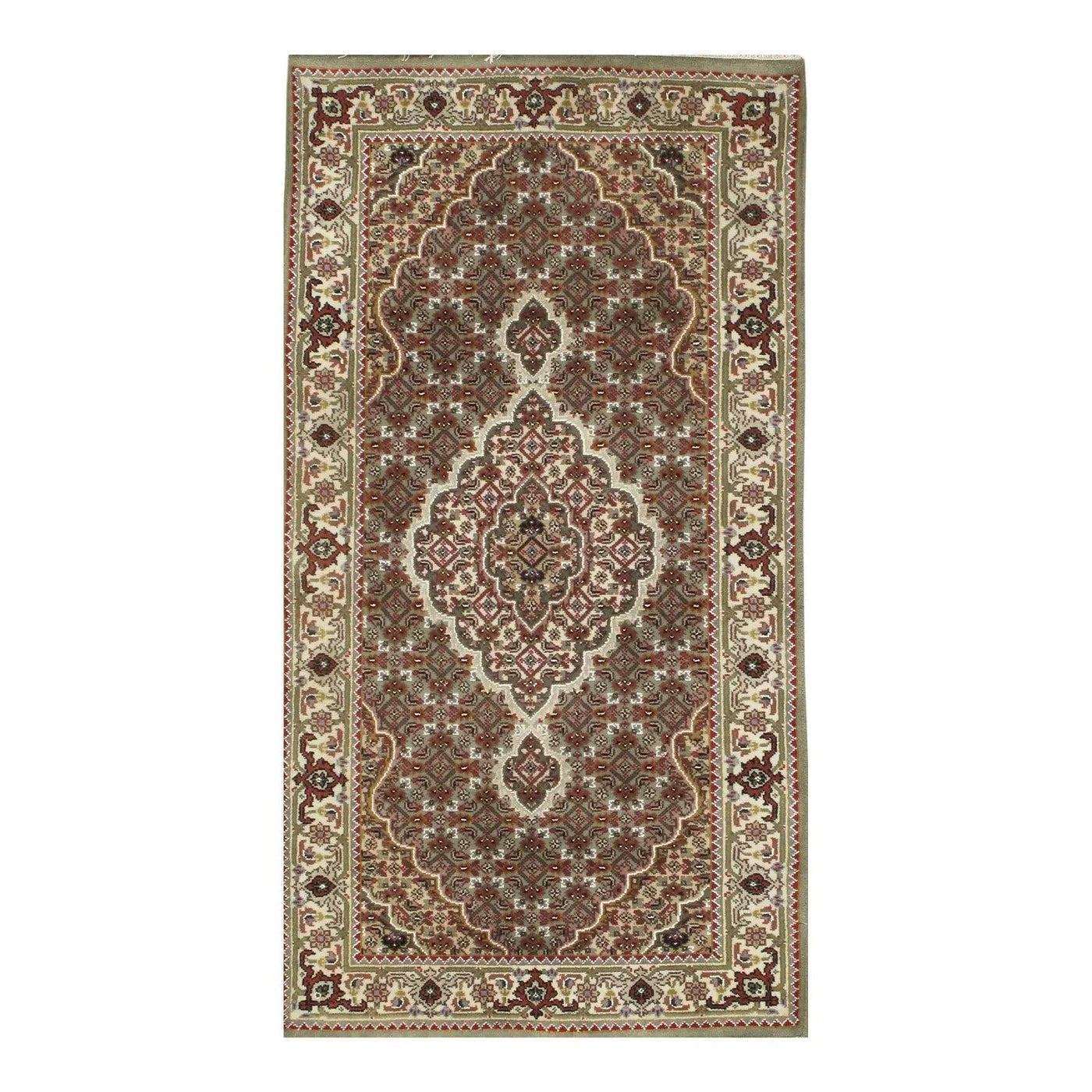 Canvello Genuine Tabriz Fish Design Silk & Wool Pile Rug - 2'7" X 4'10" - Canvello