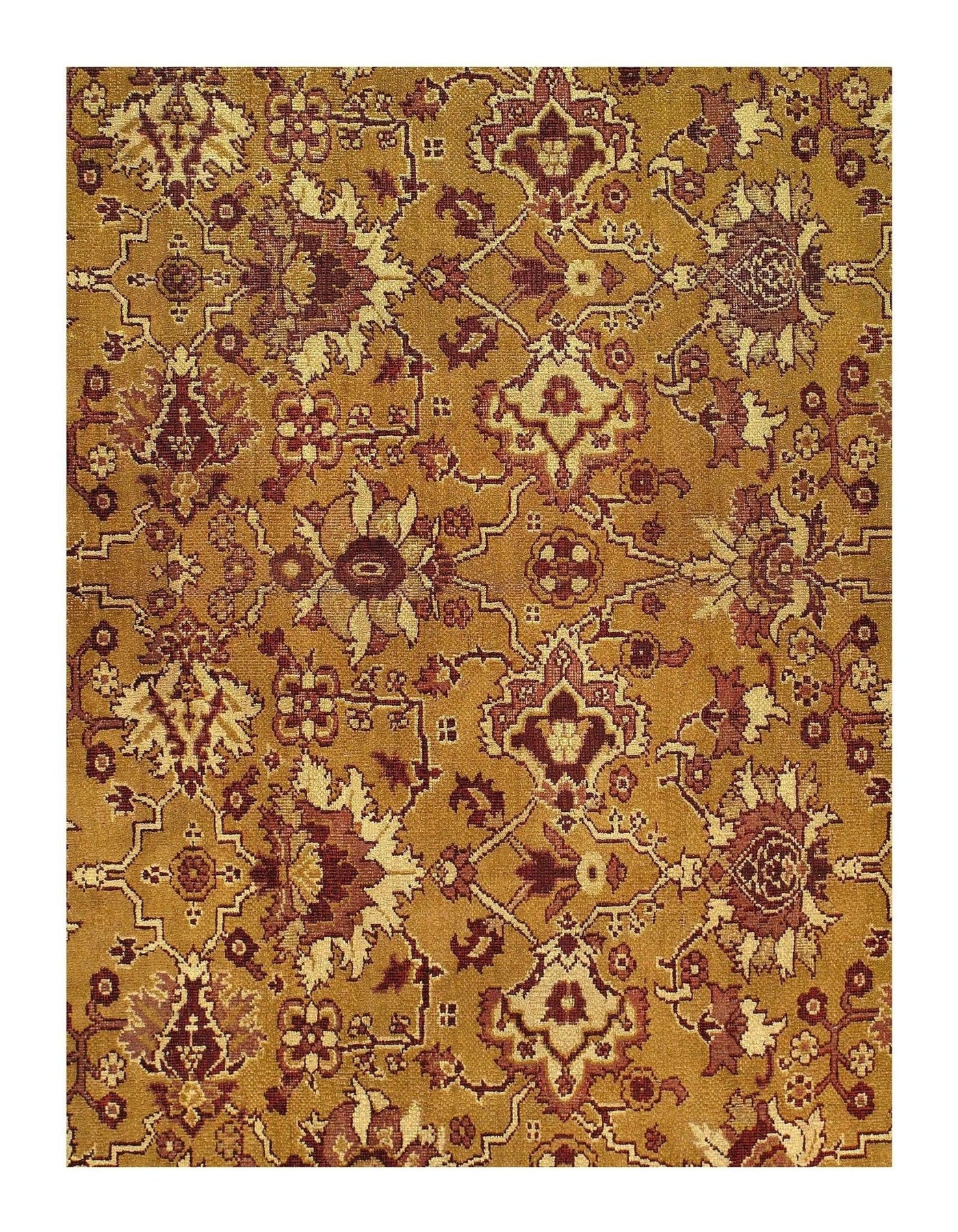 Canvello Gold Antique Agra Rug - 10'7" X 13' - Canvello