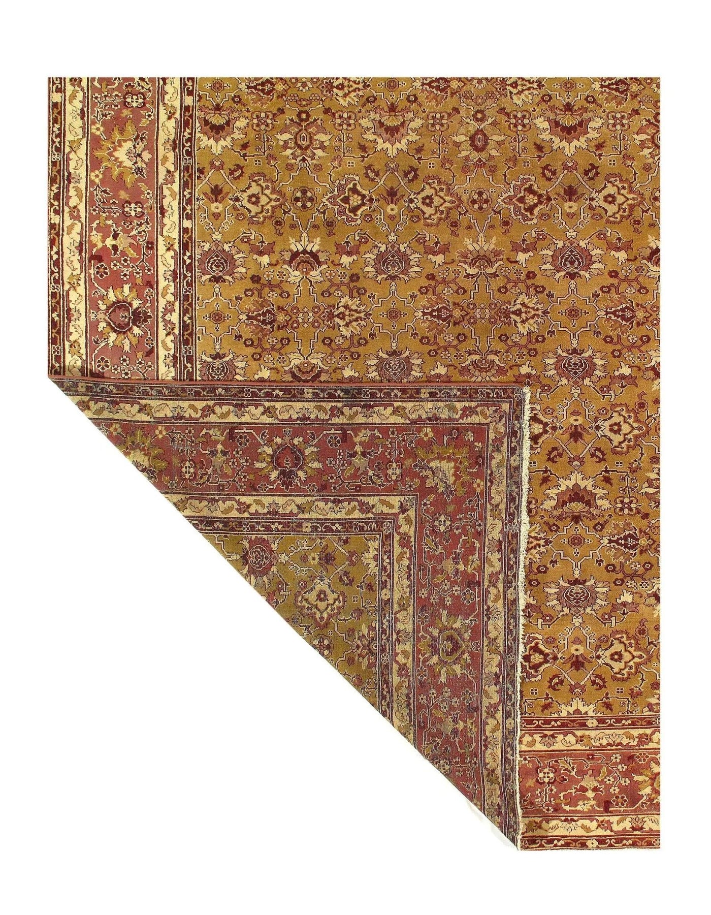 Canvello Gold Antique Agra Rug - 10'7" X 13' - Canvello