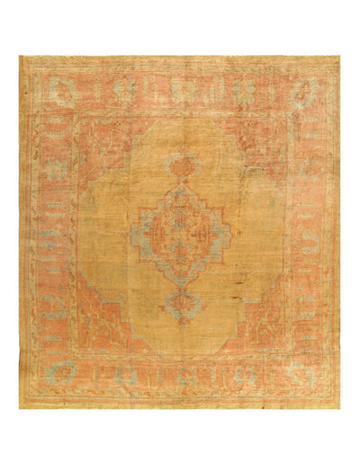 Canvello Gold Antique Turkish Oushak Rug - 10'2" X 11'6" - Canvello