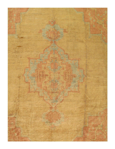 Canvello Gold Antique Turkish Oushak Rug - 10'2" X 11'6" - Canvello