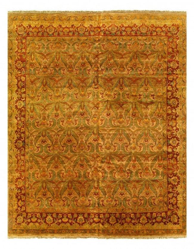 Canvello Gold Color Fine Hand Knotted Agra Rug 12' X 15' - Canvello