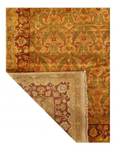 Canvello Gold Color Fine Hand Knotted Agra Rug 12' X 15' - Canvello