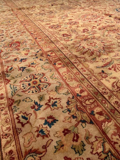 Gold Color Fine Hand Knotted Agra Rug 12' x 18'