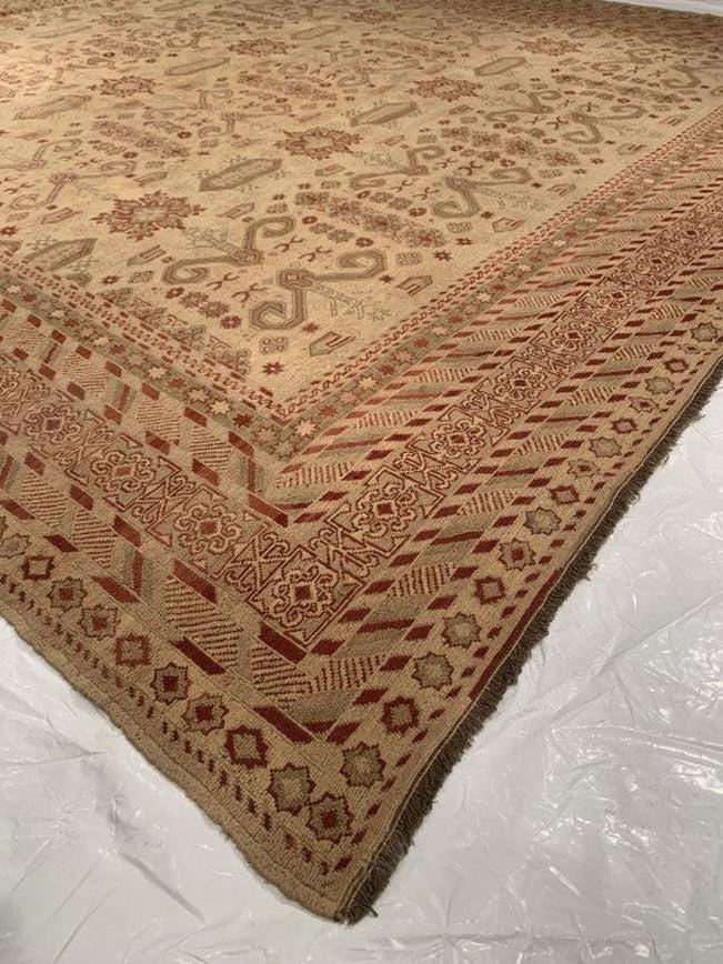 Canvello Gold Color Fine Hand Knotted Bakhshayesh Rug 10' X 12' - Canvello