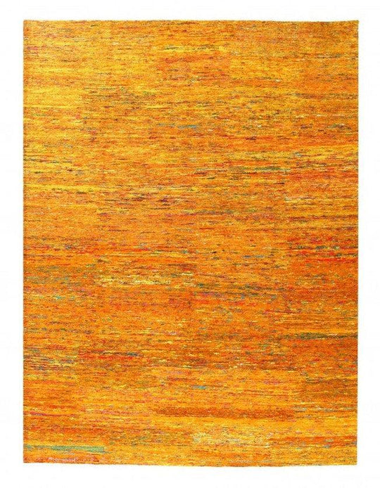 Canvello Gold Color Fine Hand Knotted Modern Rug - 10' X 14'
