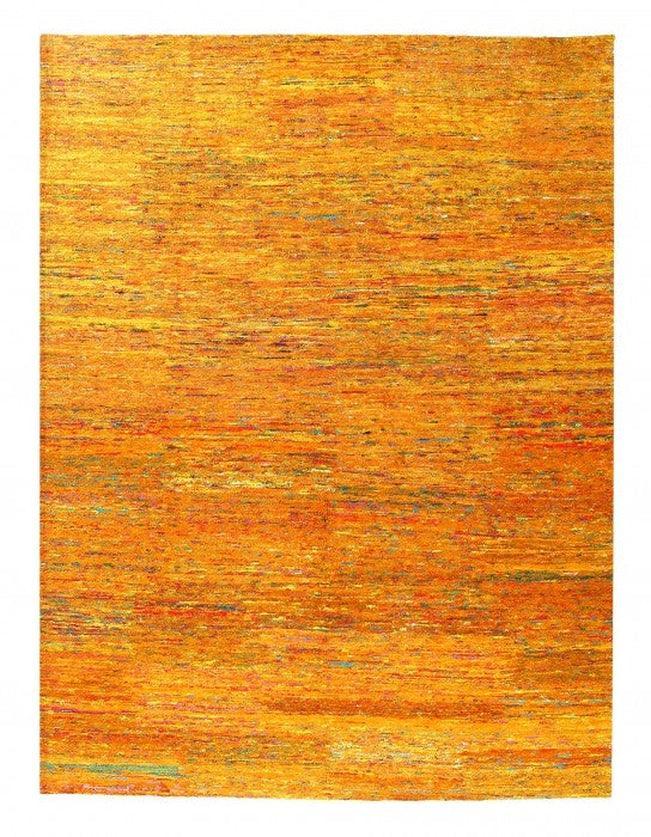 Canvello Gold Color Fine Hand Knotted Modern Rug - 10' X 14' - Canvello