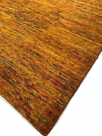 Canvello Gold Color Fine Hand Knotted Modern Rug - 10' X 14' - Canvello