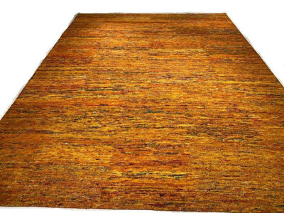 Canvello Gold Color Fine Hand Knotted Modern Rug - 10' X 14' - Canvello