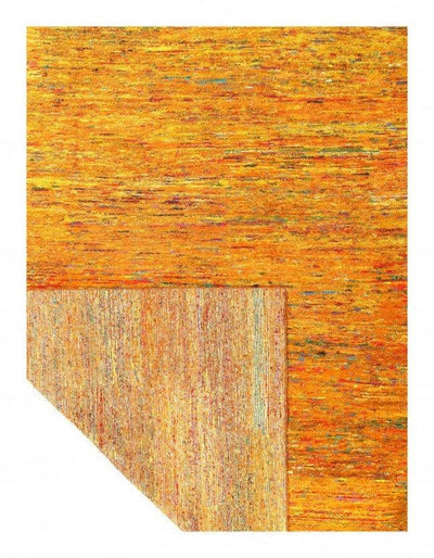 Canvello Gold Color Fine Hand Knotted Modern Rug - 10' X 14' - Canvello